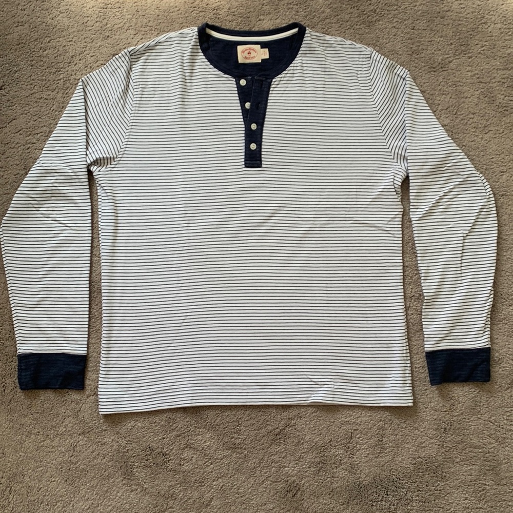 Brooke Brothers Long Sleeve Henley, Size L